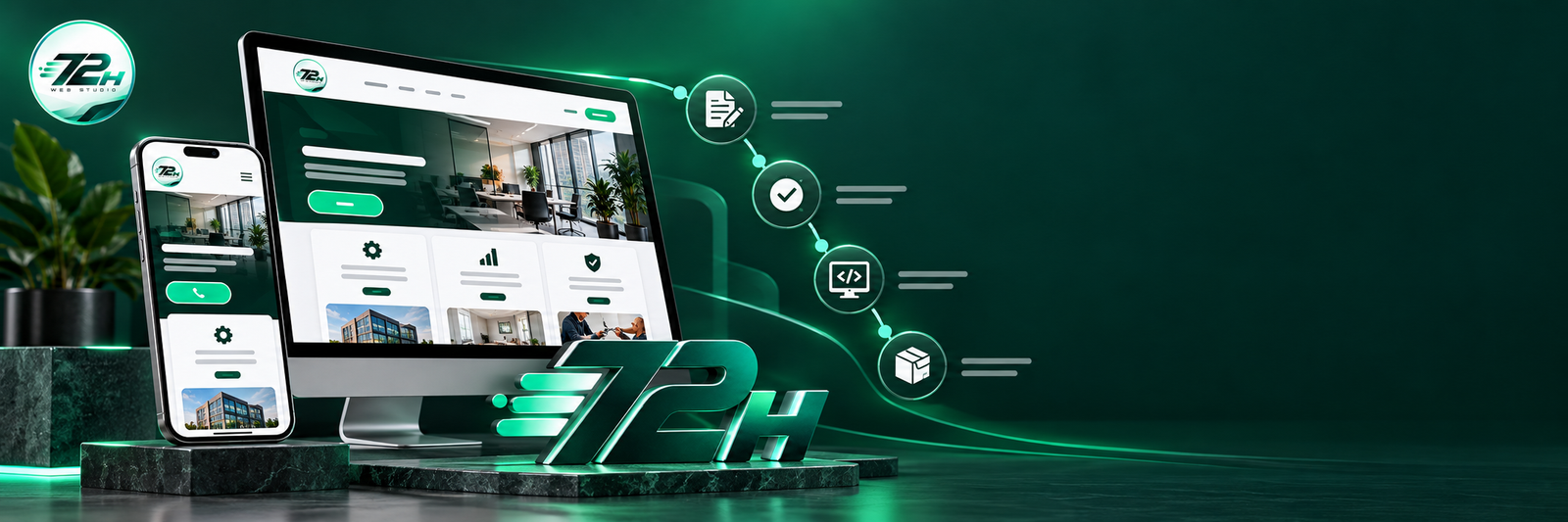 إتش: تصميم مواقع تعكس هوية شركتك وتعرّف عملاءك بخدماتك